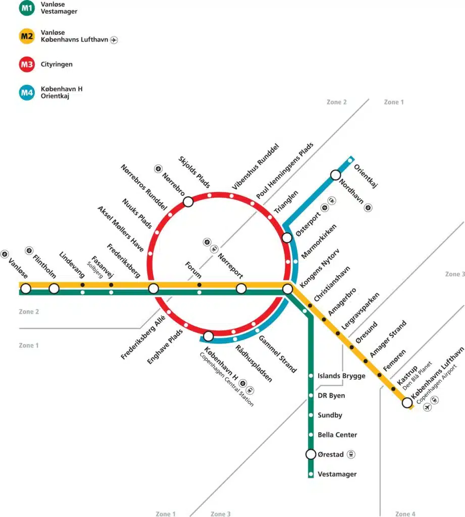 Köpenhamns tunnelbanekarta