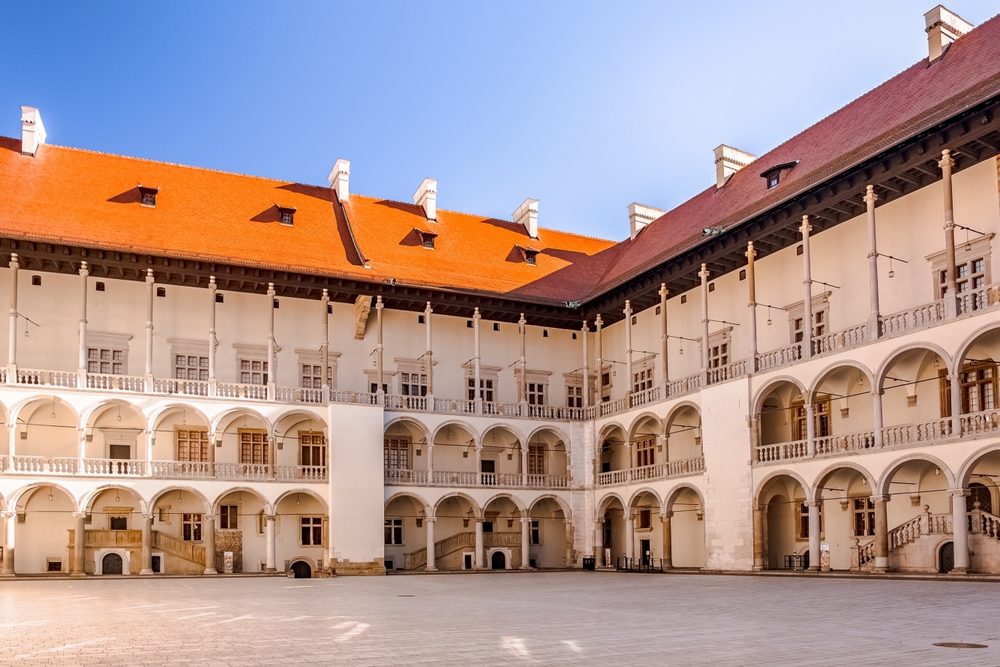 Arkadgården på Wawelslottet i Krakow