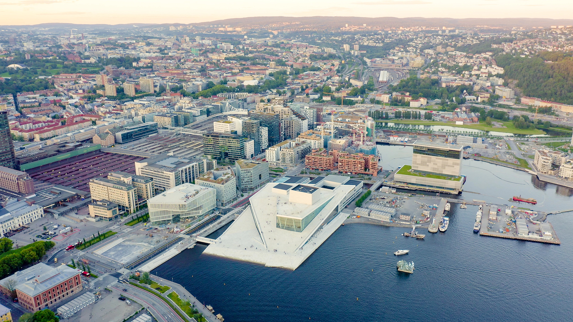 Bjørvika vid hamnen i Oslo