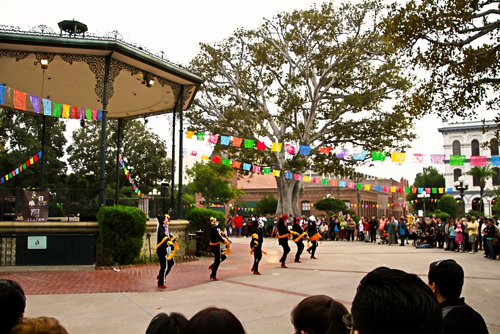 El Pueblo de Los Angeles vid Olvera Street i Downtown