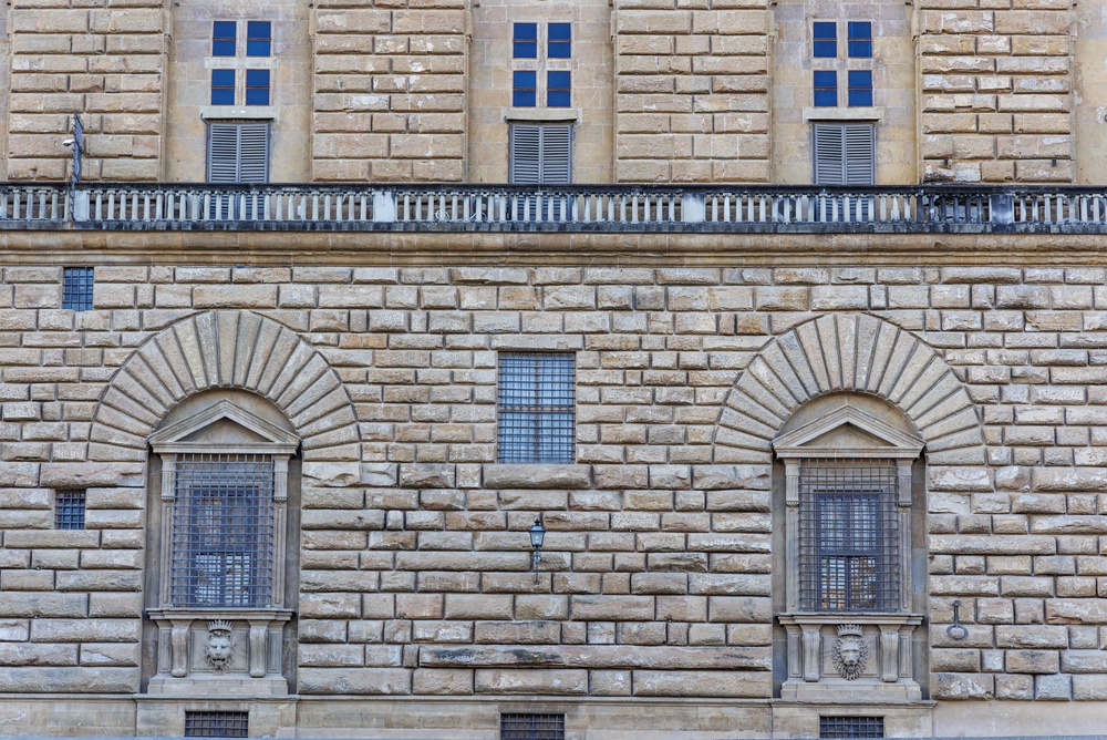 Fasaden på Palazzo Pitti i Florens