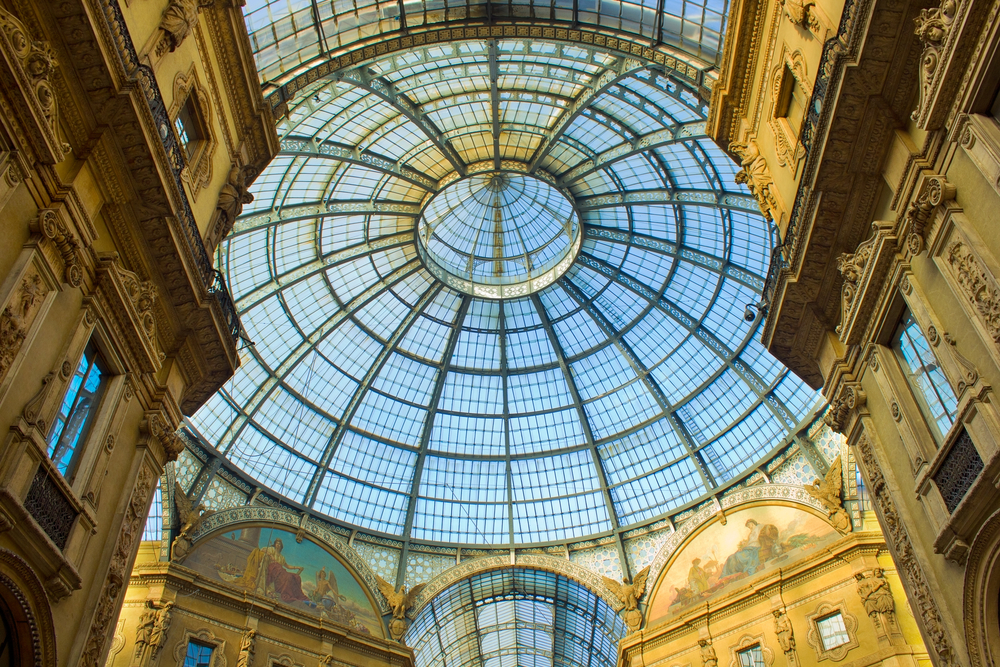 Glaskupolen i Galleria Vittorio Emanuele II i Milano