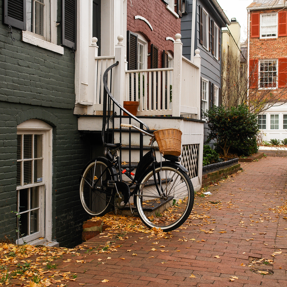 Historiska radhus i Georgetown i Washington D.C.