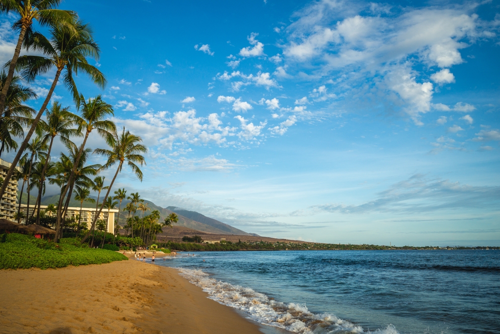 Ka'anapali Beach på Maui med vit sand och turkost vatten