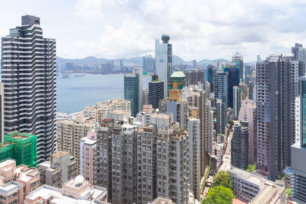 Kontors- och bostadshus i Sheung Wan på Hong Kong Island