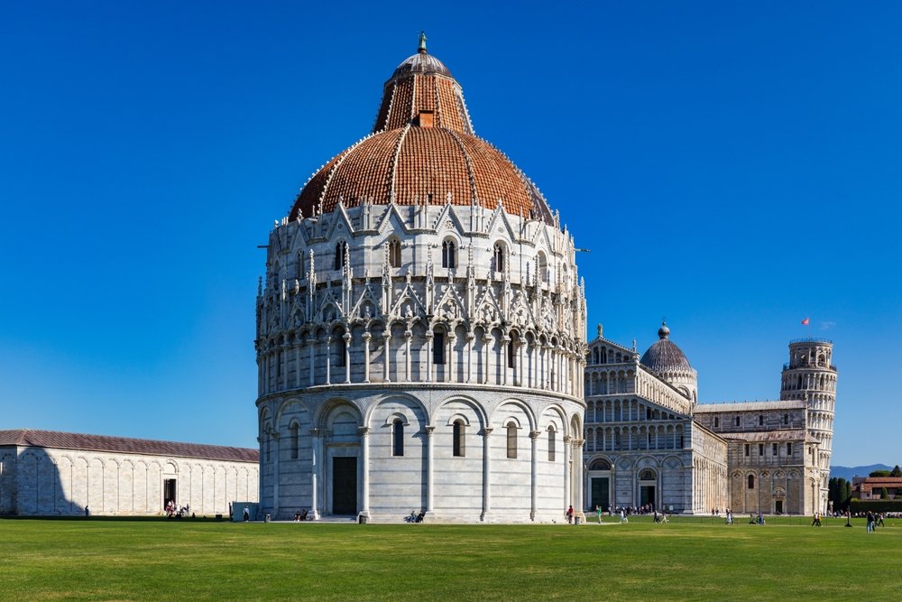 Domkyrkan och Lutande tornet i Pisa
