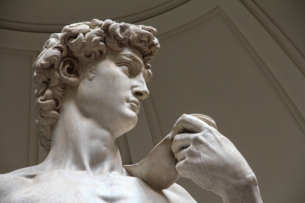 Michelangelos David på museet Accademia i Florens