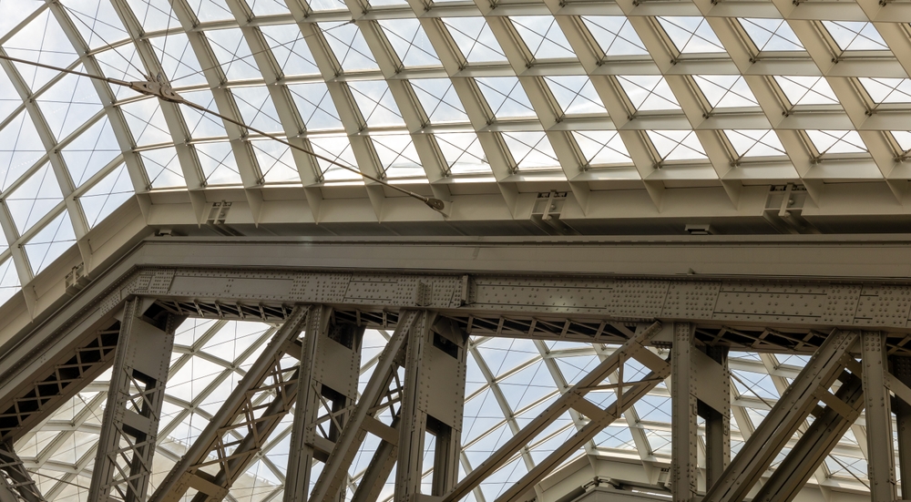 Glastaket i Moynihan Train Hall vid Penn Station i New York