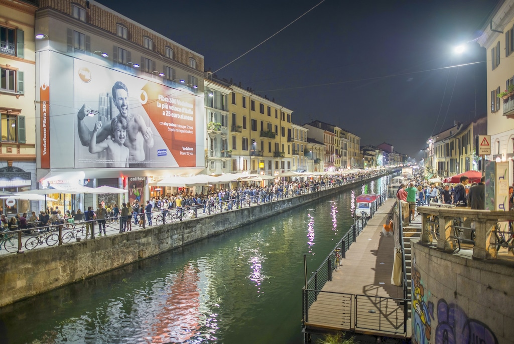Kanalområdet Navigli i Milano