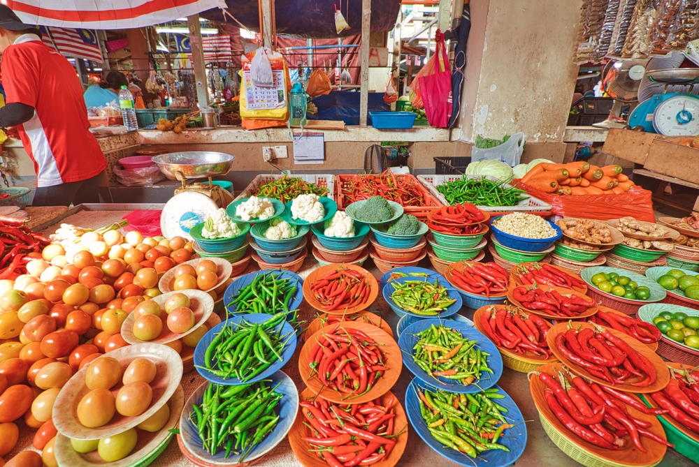 Stånd på Chow Kit Market i Kuala Lumpur