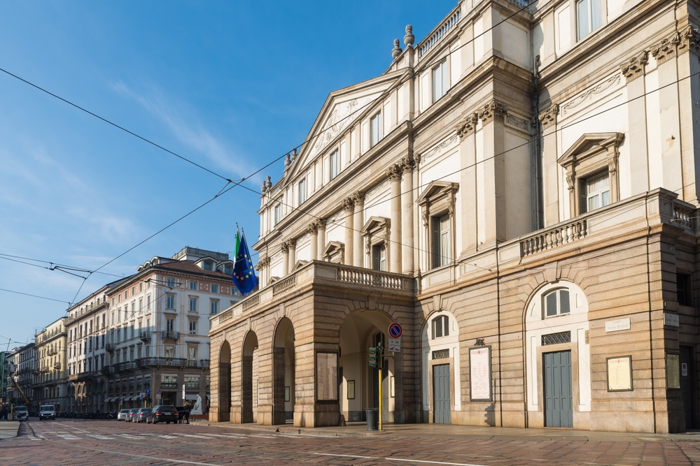 Teatro alla Scala vid Piazza della Scala i Milano