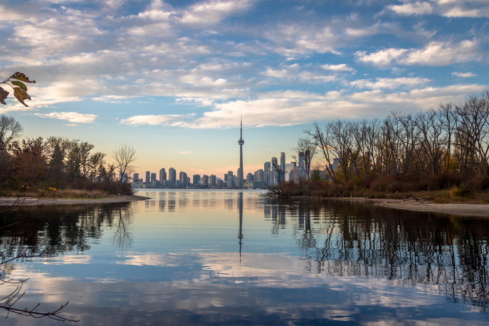 Torontos stadssiluett sedd från Toronto Islands