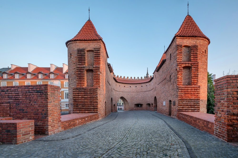 Barbakanen i Warszawa mellan Old Town och Nowe Miasto