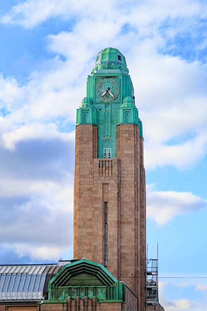Klocktornet på Centralstationen i Gloet i Helsingfors