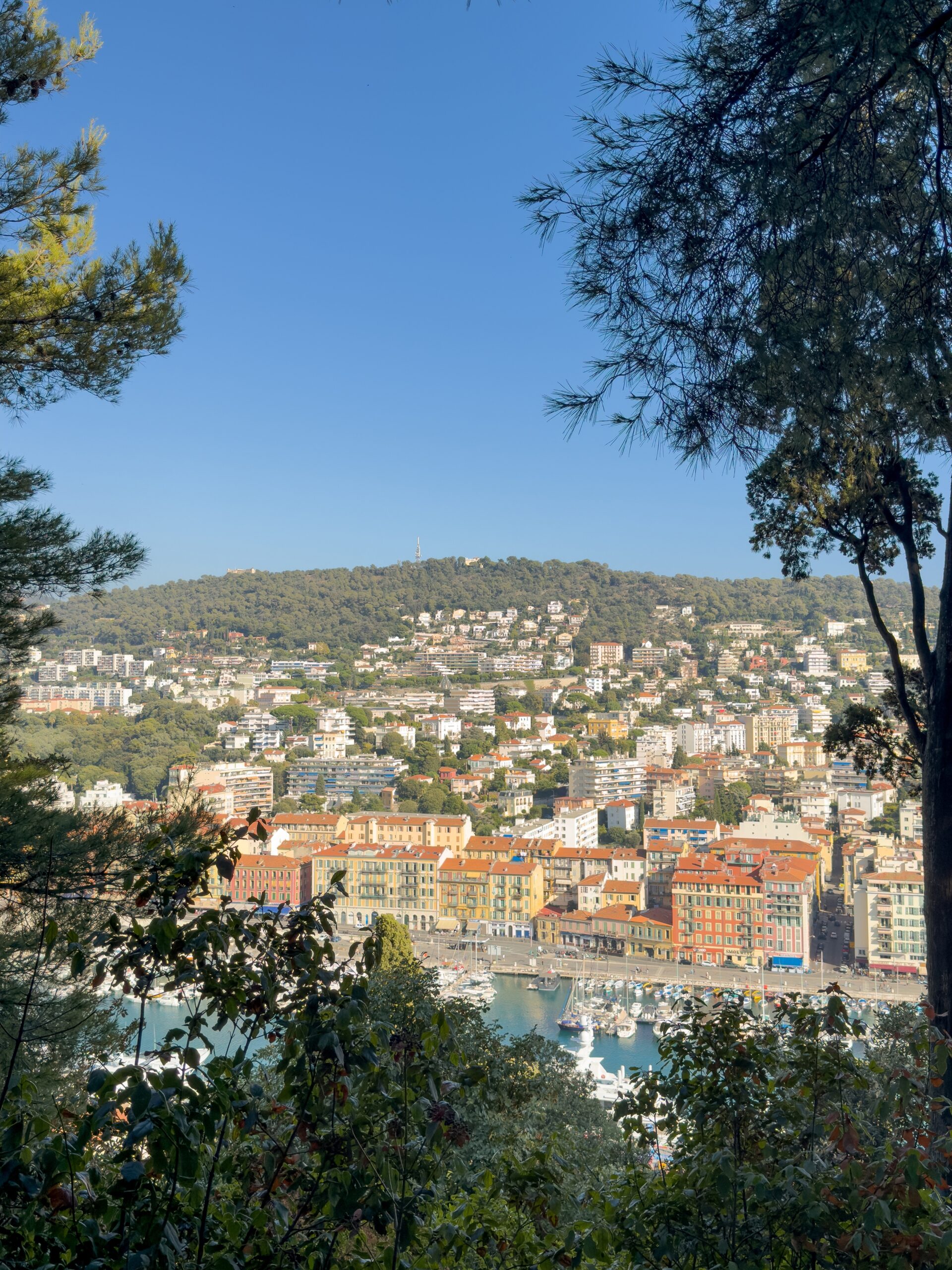 Utsikt över Gamla stan från Colline du Château i Nice