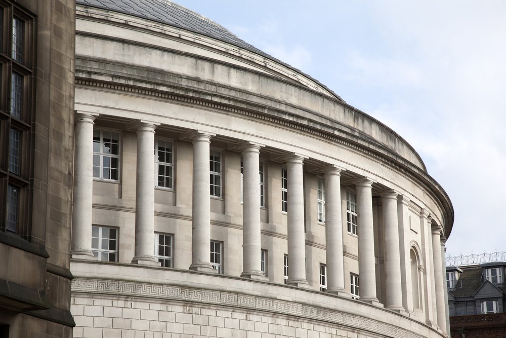 Det runda Central Library vid St Peter's Square i Manchester