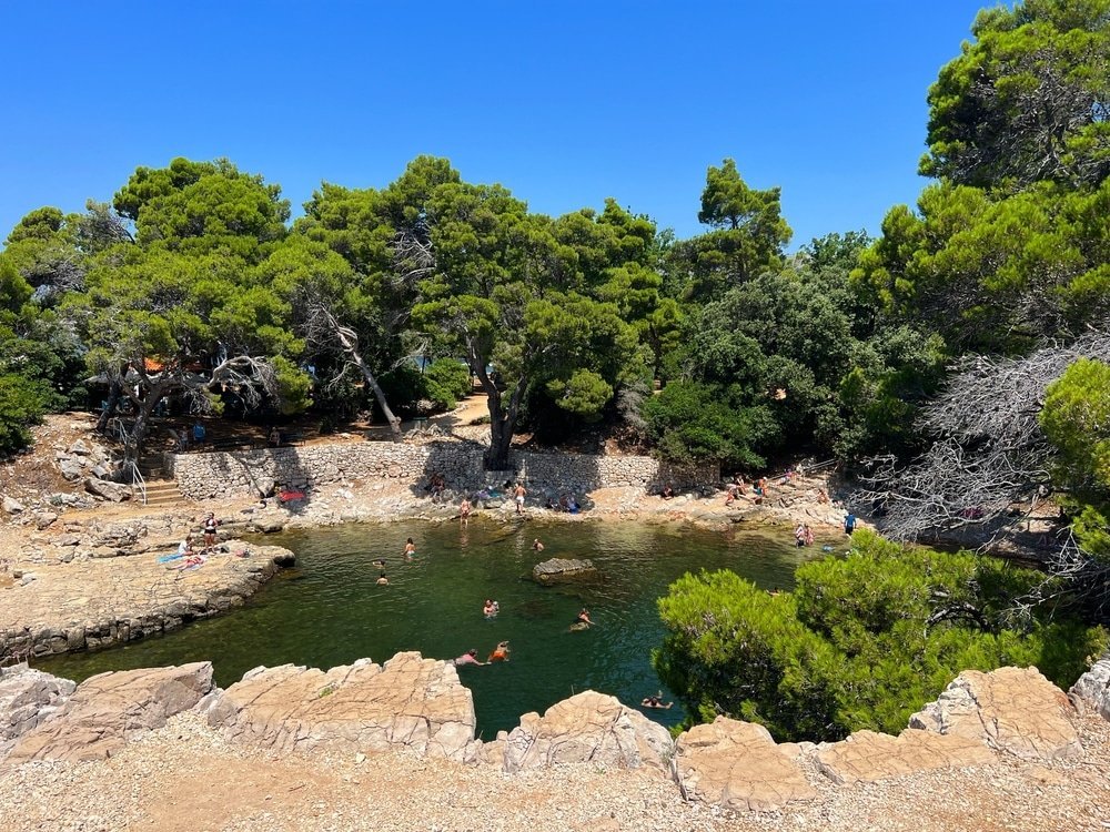 Döda havet på ön Lokrum utanför Dubrovnik
