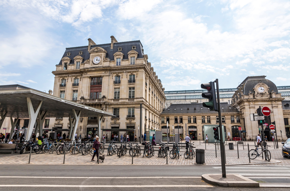 Fasaden på Gare Saint-Jean i Bordeaux
