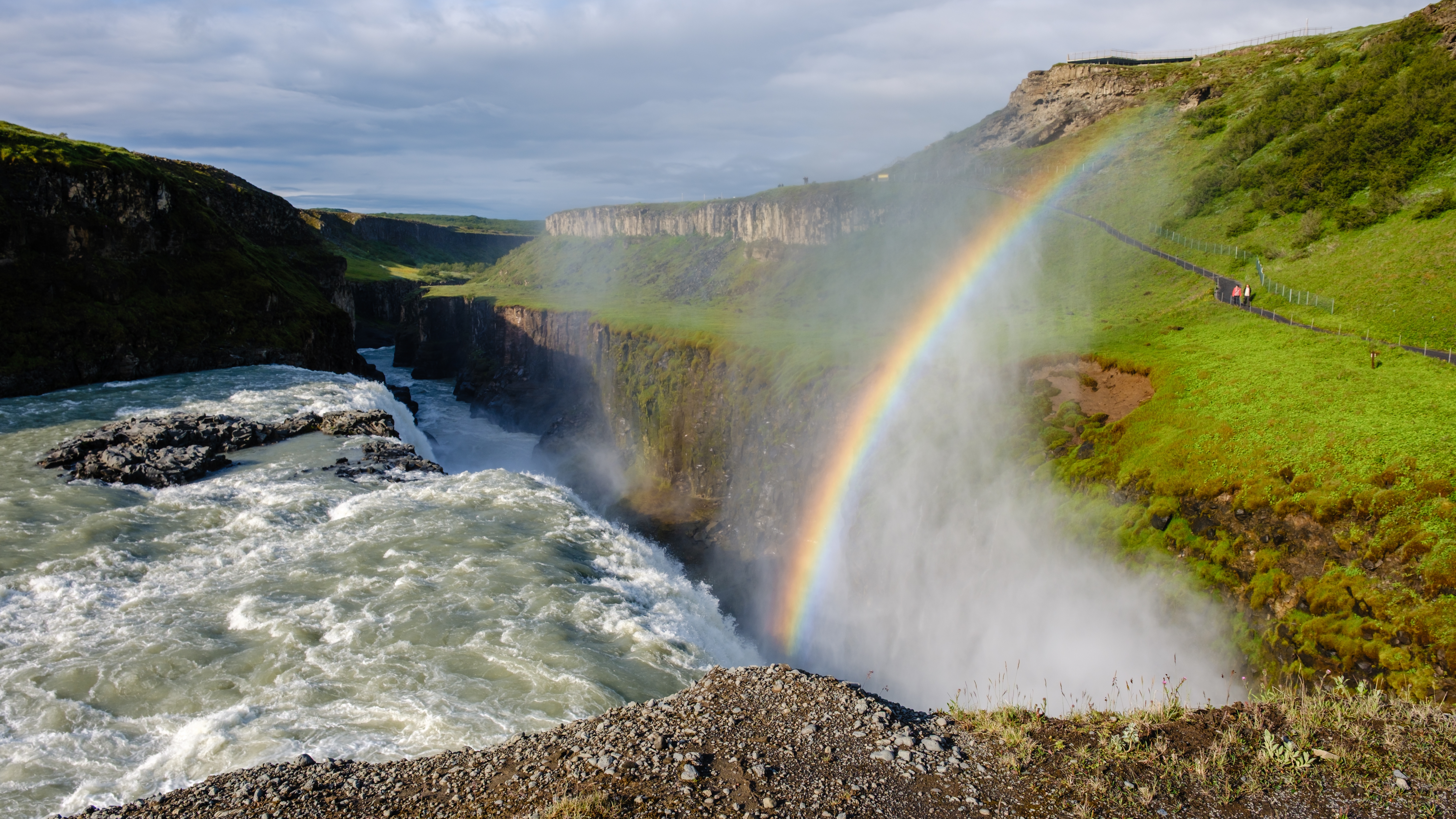 Gullfoss störtar ner i ravinen