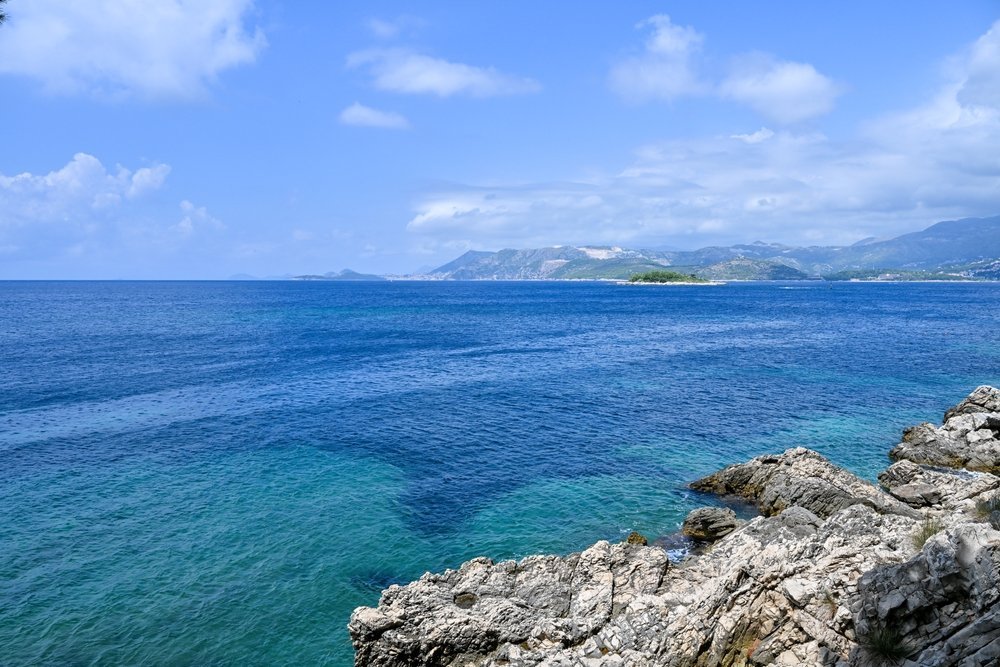Hamnen i Cavtat söder om Dubrovnik