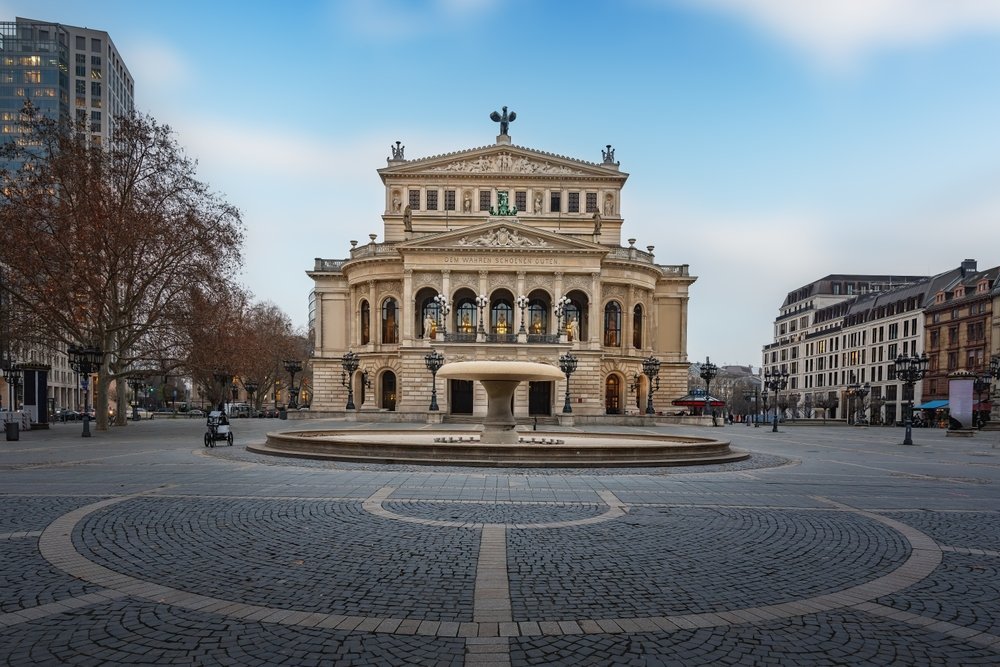 Konserthuset Alte Oper vid Opernplatz i Frankfurt