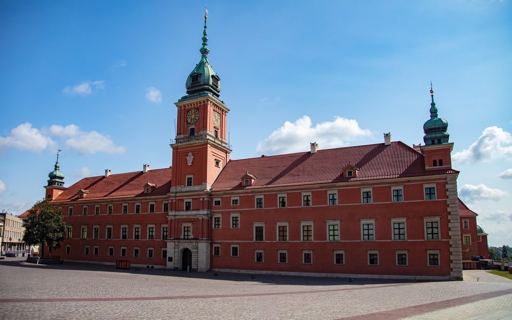 Kungliga slottet vid Slottstorget i Warszawa