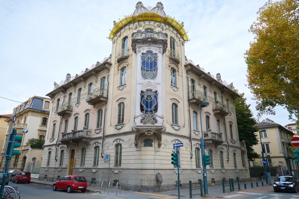 Liberty-byggnaden Casa Fenoglio-Lafleur i Cit Turin i Turin