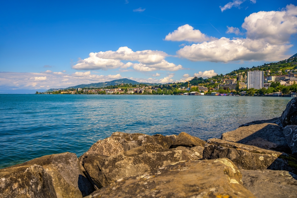 Montreux vid Genèvesjön i Schweiz