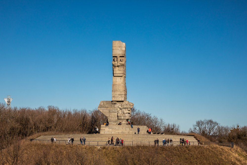 Monumentet på Westerplatte sett från färjan