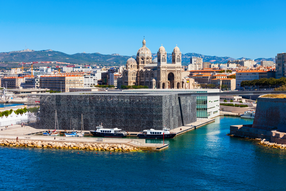 MuCEM vid hamnen i Joliette i Marseille