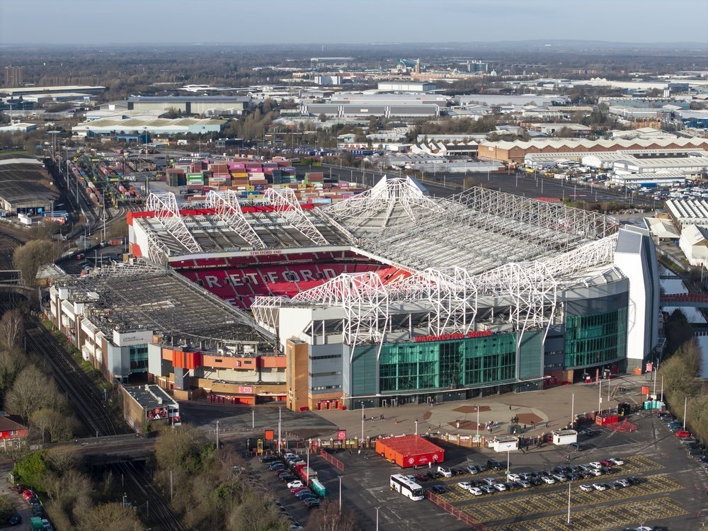 Old Trafford, Manchester Uniteds arena, sedd från luften