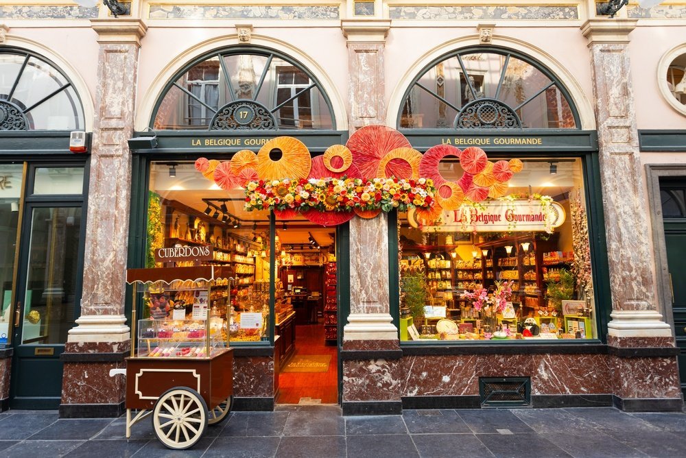 Den överbyggda passagen Galeries Royales Saint-Hubert i Bryssel