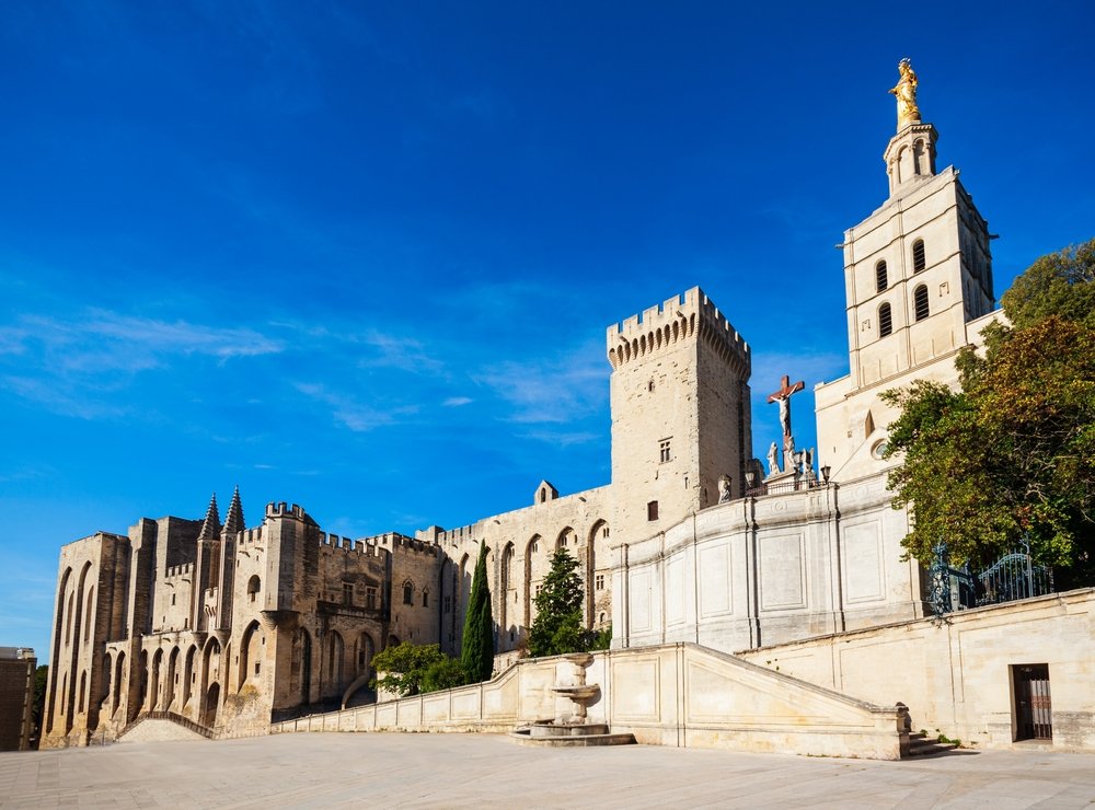 Påvepalatset Palais des Papes i Avignon i Provence