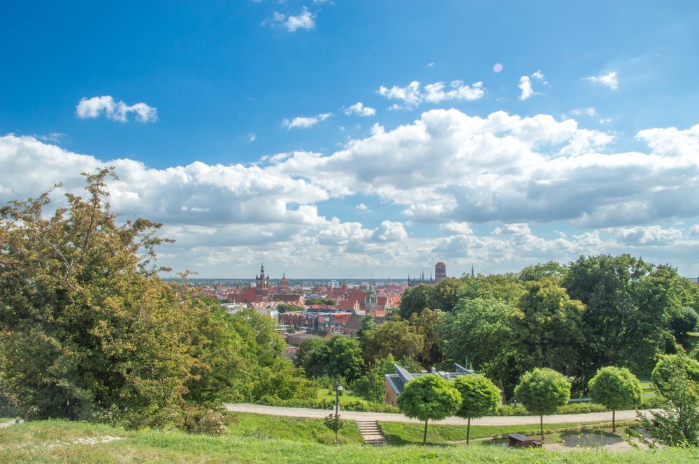 Panorama över Gdansk från Gradowa-kullen