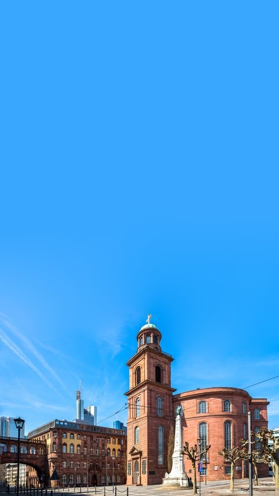 Paulskirche i röd sandsten på Paulsplatz i Frankfurt