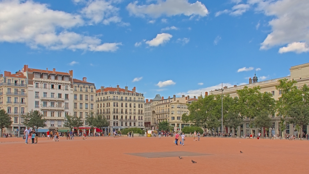 Place Bellecour på Presqu'île i Lyon