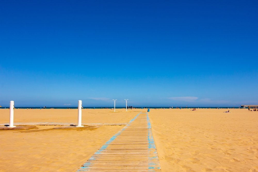 Playa de la Malvarrosa vid Medelhavet