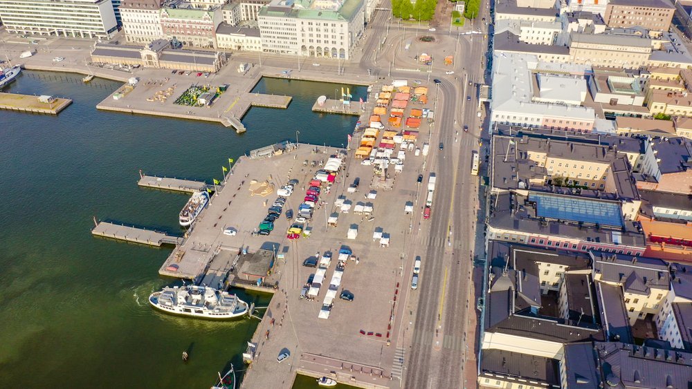 Salutorget Kauppatori vid Södra hamnen i Helsingfors