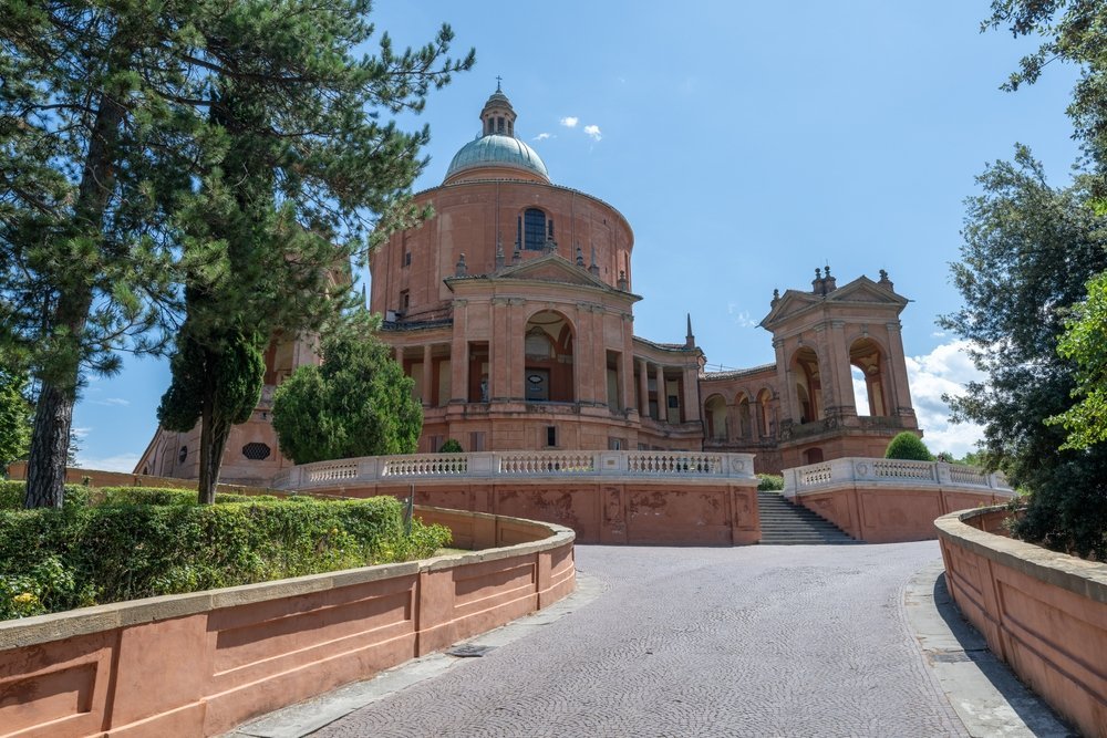 Santuario della Madonna di San Luca på kullen ovanför Bologna