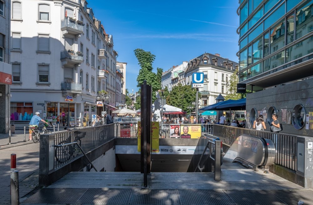 Shoppinggatan Berger Straße i Bornheim i Frankfurt