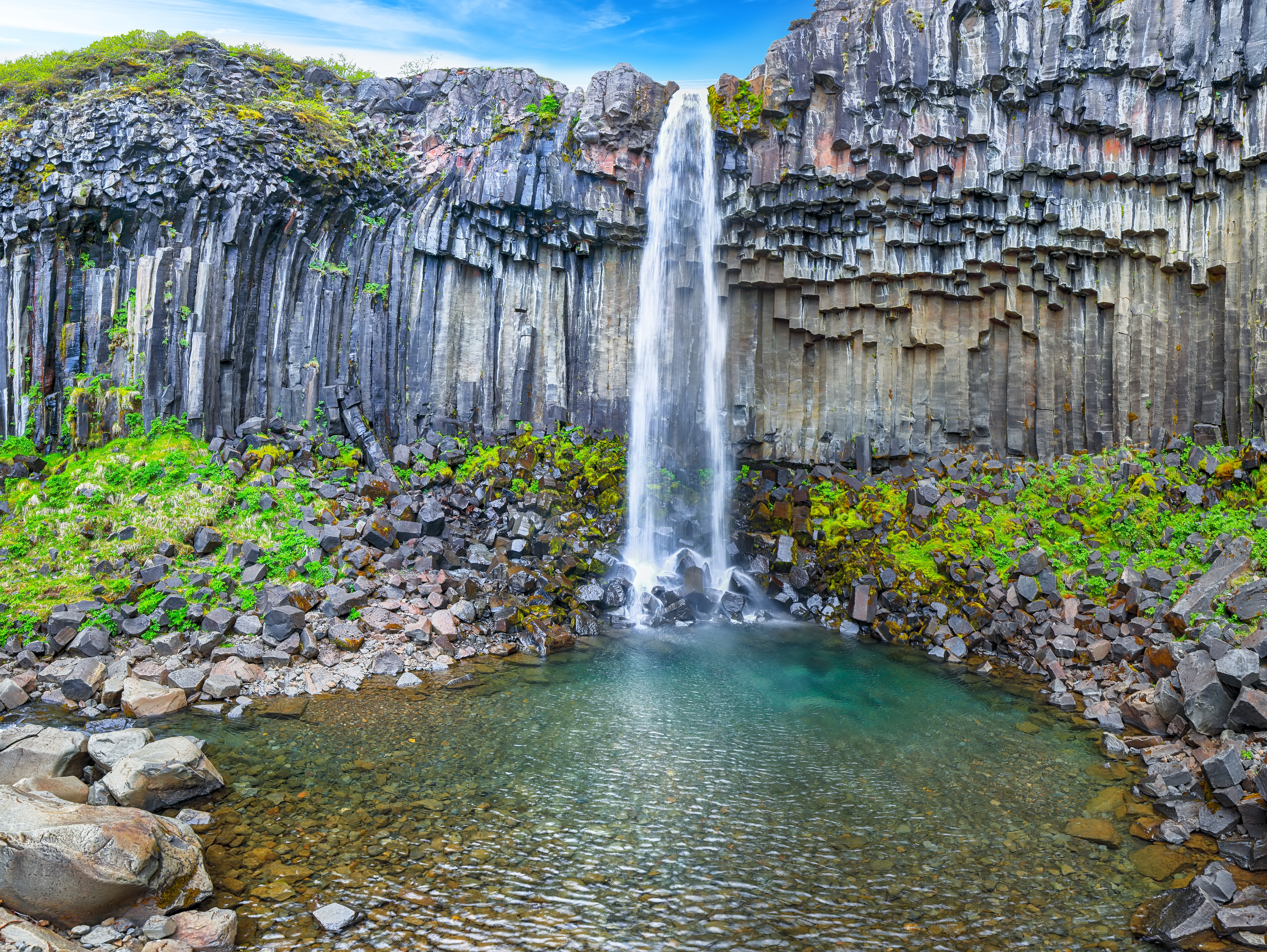 Svartifoss med basaltpelare i Skaftafell