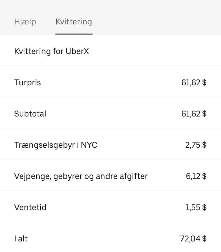 Uber från JFK flygplats i New York