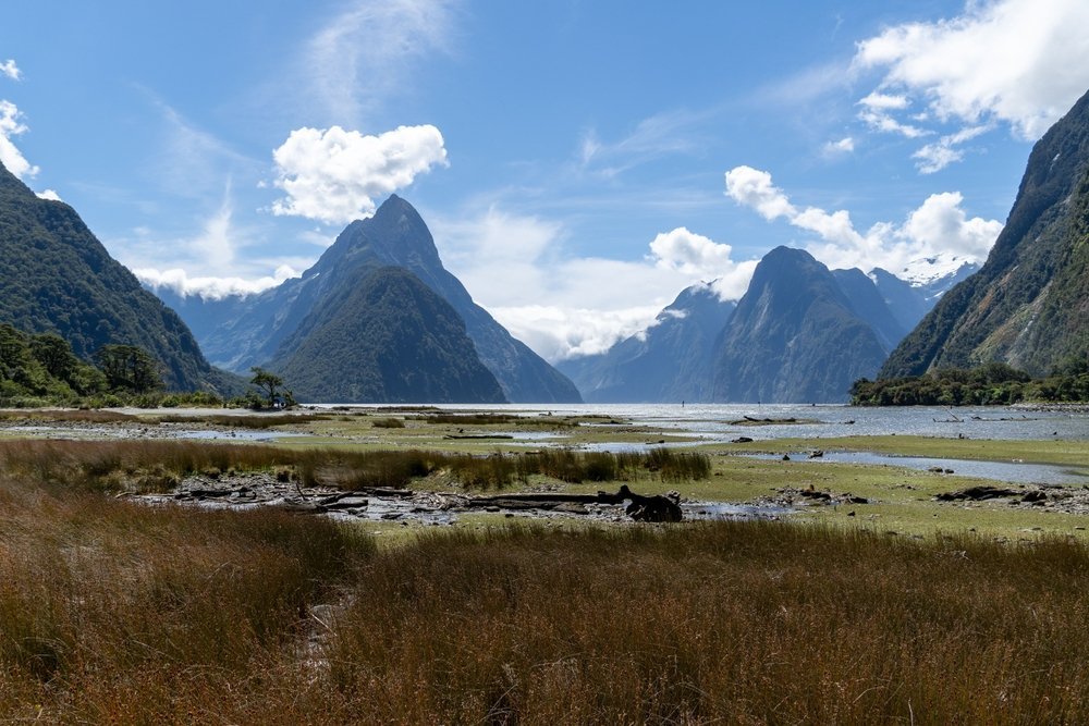 Var man ska bo på Nya Zeeland: Mitre Peak över Milford Sound i Fiordland