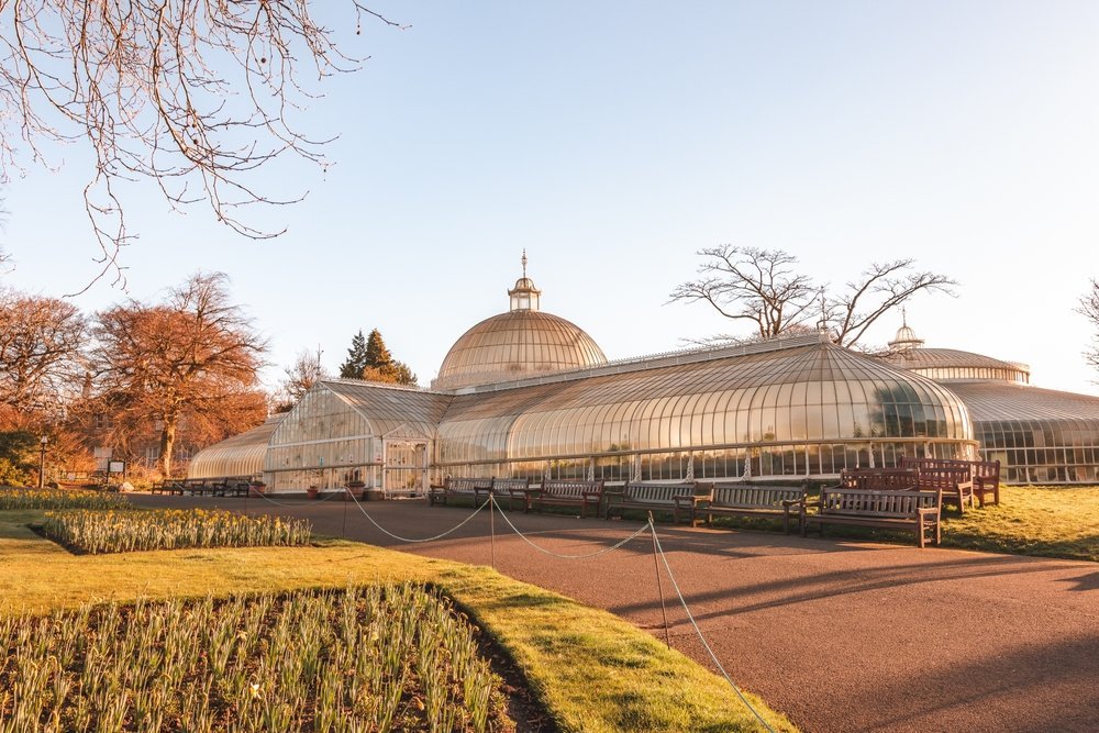 Växthuset Kibble Palace i Glasgow Botanic Gardens