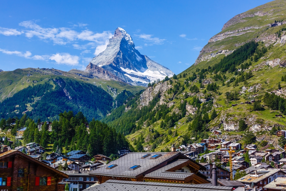 Zermatt med Matterhorn i bakgrunden